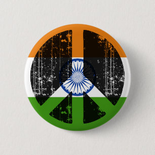 Peace In India Pinback Button