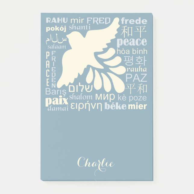 PEACE in languages custom name notes (Front)