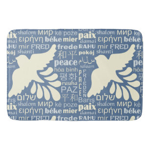 PEACE in many languages custom color bath mats