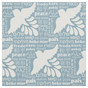 PEACE in many languages custom color fabric