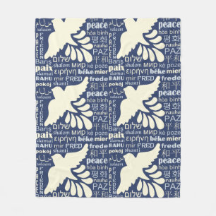 PEACE in many languages fleece blankets