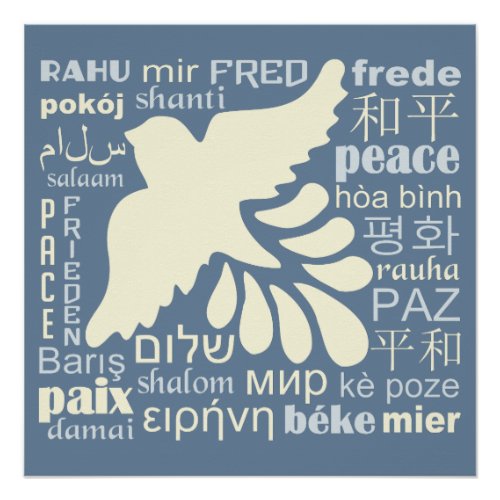 PEACE in many languages poster