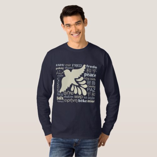 PEACE in many languages shirts  jackets