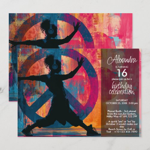 Peace in Motion | Modern Urban Peace Art Invitation