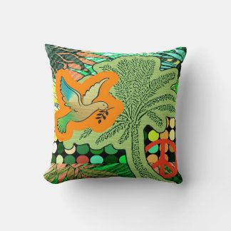 Peace in Paradise White Dove Throw Pillow