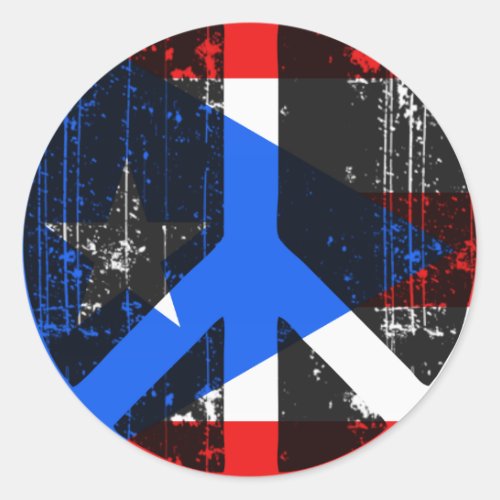 Peace In Puerto Rico Classic Round Sticker
