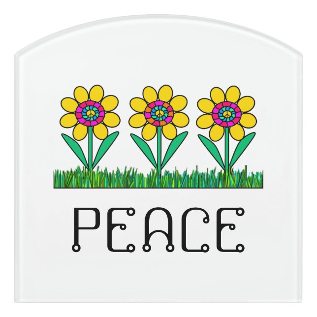 PEACE IN THE GARDEN DOOR SIGN (Contour Front)