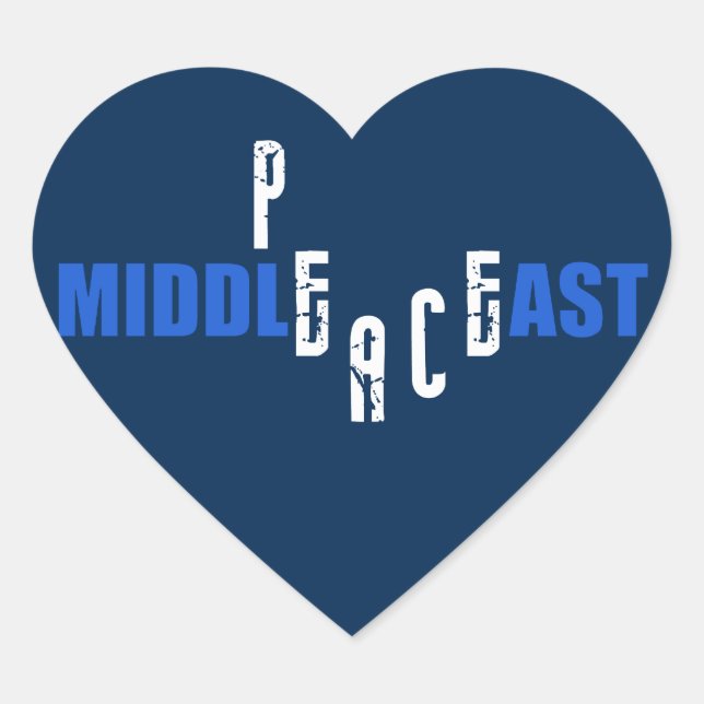 Peace in the Middle East Heart Sticker (Front)