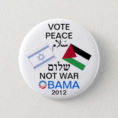 Peace in the Middle East Obama button