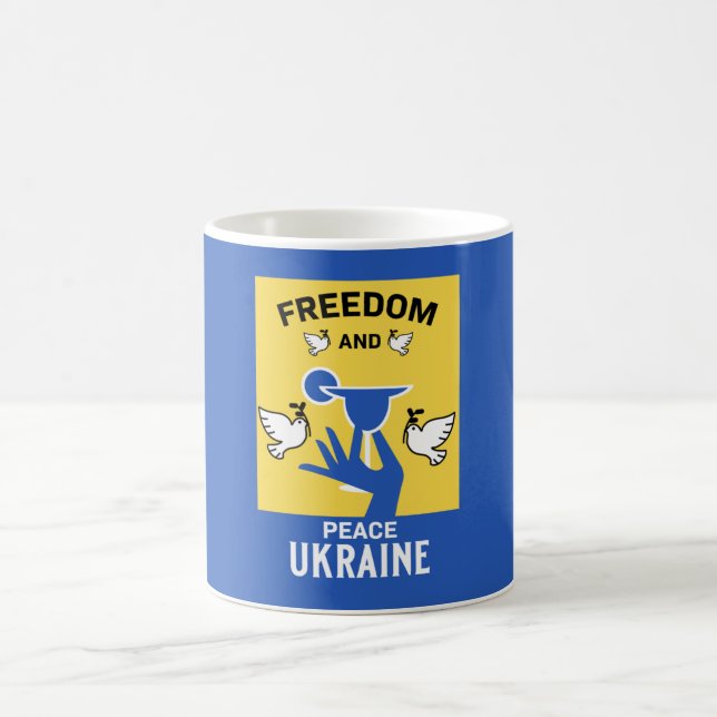 Peace In The Ukraine - Love And Support Coffee Mug (Center)