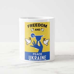 Peace In The Ukraine - Love And Support  Giant Coffee Mug