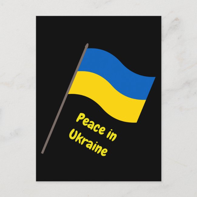 Peace in Ukraine Blue and Yellow Flag Postcard