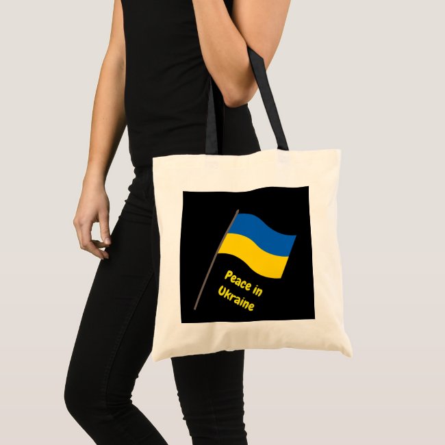 Peace in Ukraine Blue and Yellow Flag Tote Bag