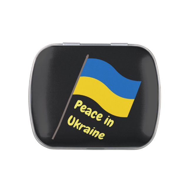 Peace in Ukraine Blue Yellow Candy Tin