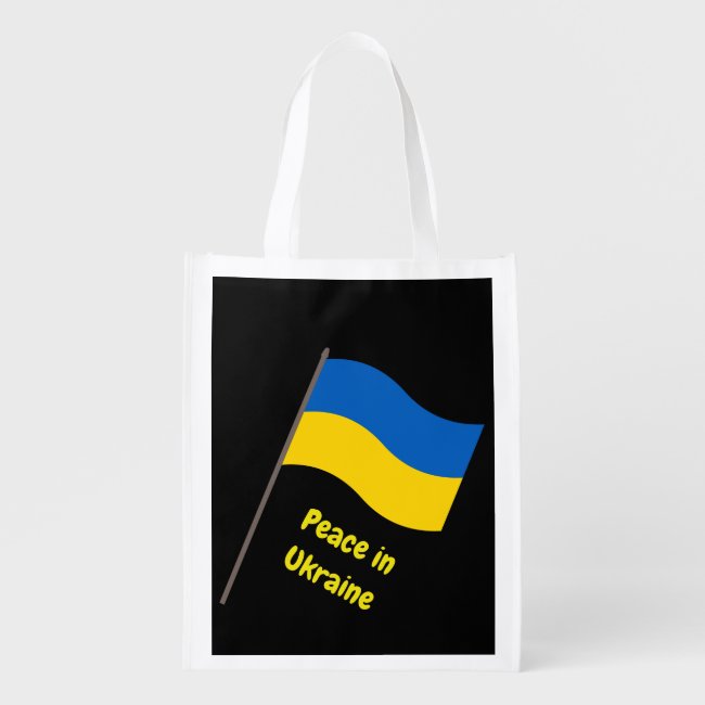 Peace in Ukraine Blue Yellow Flag Grocery Bag