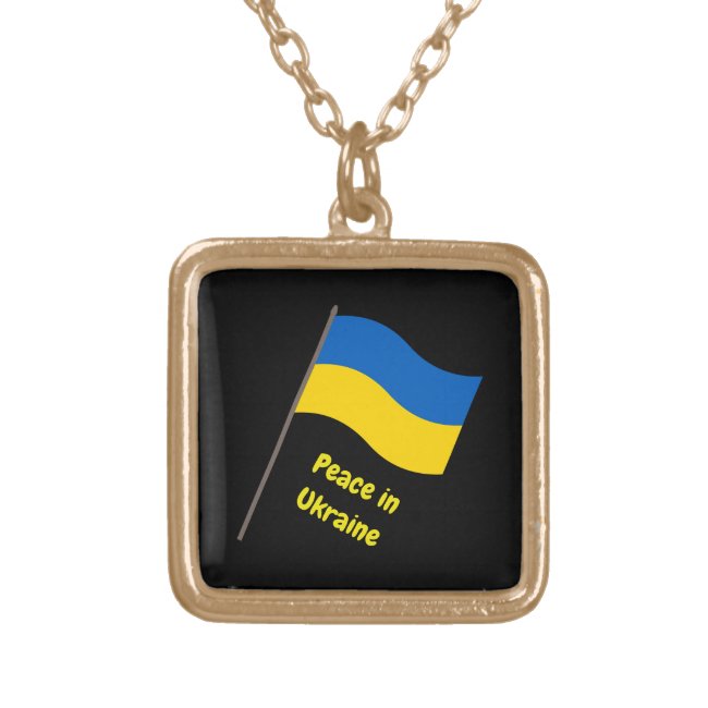 Peace in Ukraine Blue Yellow Flag Necklace
