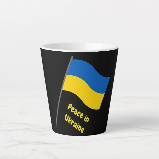 Peace in Ukraine Blue Yellow Latte Mug