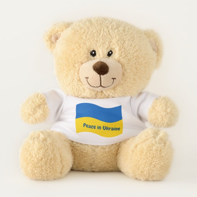 Peace in Ukraine Blue Yellow Teddy Bear