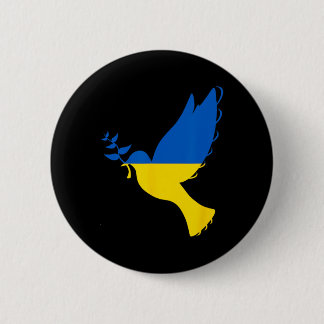 Peace In Ukraine Dove. Stand With Ukraine. Support Button