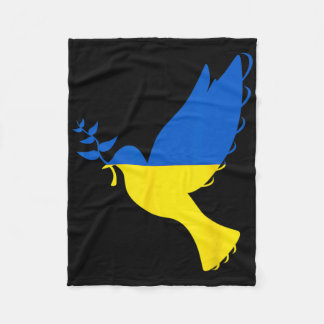 Peace In Ukraine Dove. Stand With Ukraine. Support Fleece Blanket
