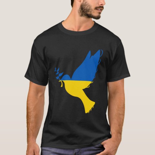 Peace In Ukraine Dove Stand With Ukraine Support U T_Shirt