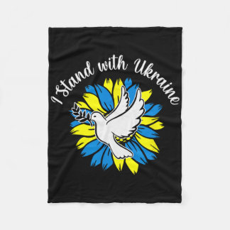 Peace In Ukraine Dove Sunflower Ukraine  Fleece Blanket