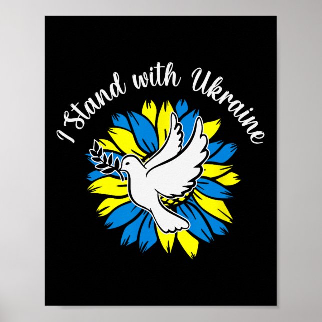 Peace In Ukraine Dove Sunflower Ukraine  Poster (Front)