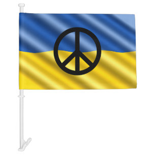 Peace in Ukraine - Peace & Love Car Flag