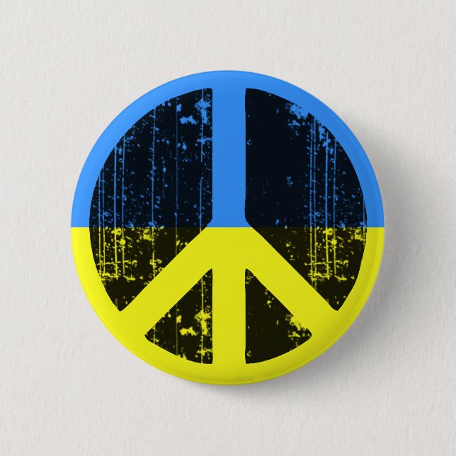 Peace In Ukraine Pinback Button (Front)