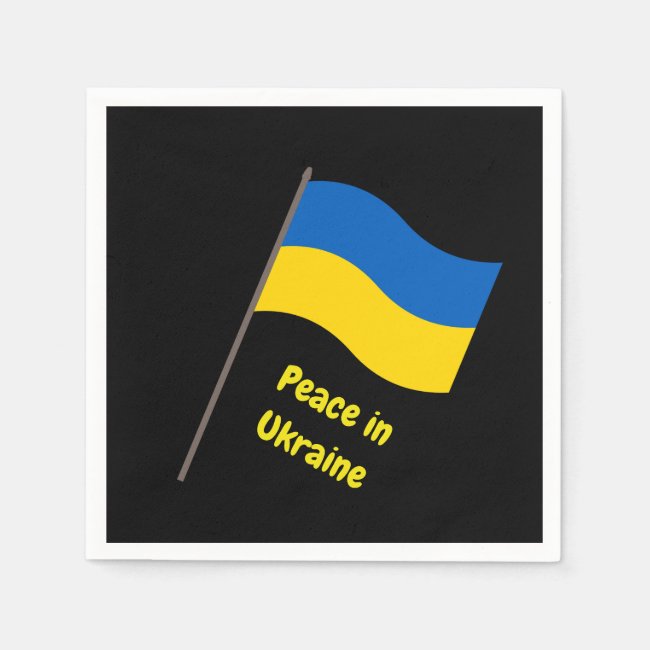 Peace in Ukraine Set of Yellow Blue Paper Napkins