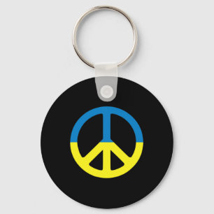 Peace In Ukraine. Stand With Ukraine. Support For  Keychain