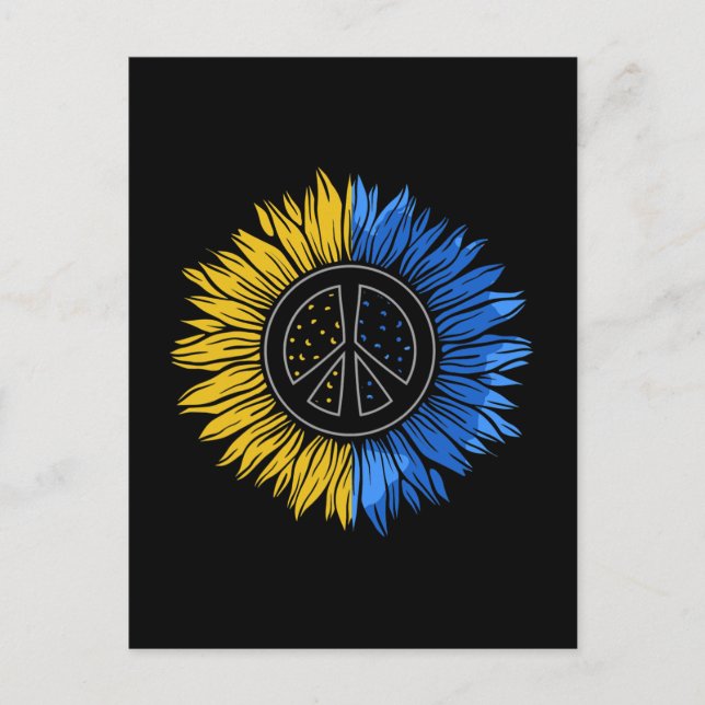 Peace in Ukraine Sunflower TShirt for Women Ukrain Postcard (Front)