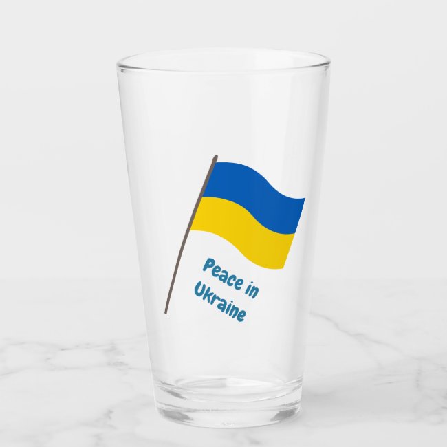 Peace in Ukraine Yellow Blue Glass Tumbler