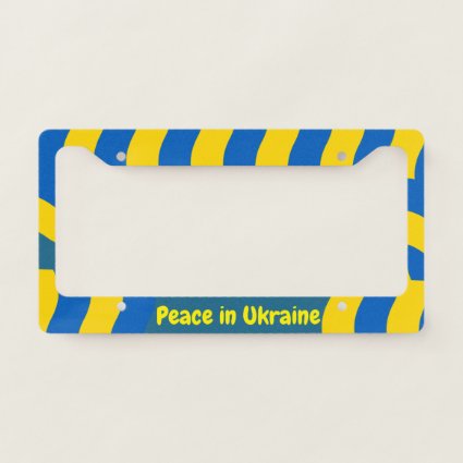 Peace in Ukraine Yellow Blue License Plate Frame
