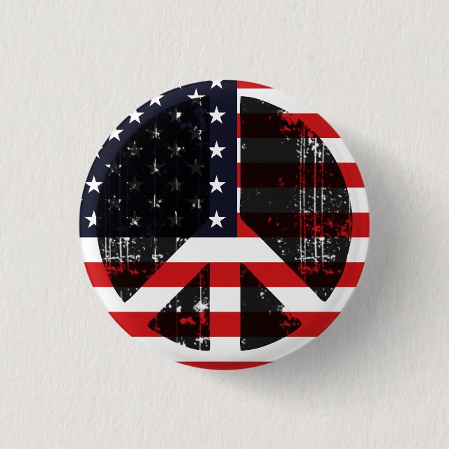 Peace In Usa Button (Front)