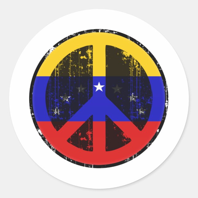 Peace In Venezuela Classic Round Sticker (Front)