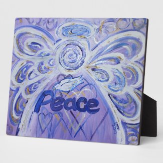 Peace Inspirational Angel Painting Poem Plaque