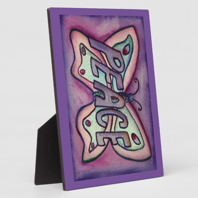Peace Inspirational Butterfly Painting Gift Plaque (Side)