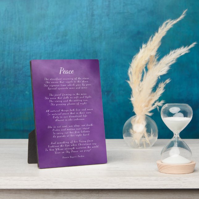 Peace, Inspirational Nature Poem Plaque (Side)