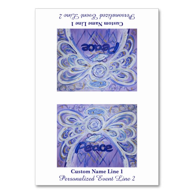 Peace Inspirational Word Angel Table Tent Card (Front)