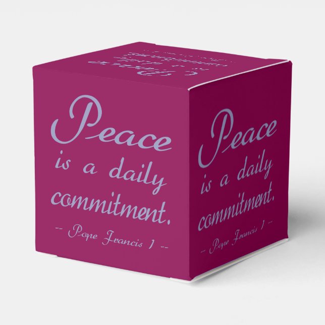Peace Is A Daily Commitment Quote Favor Boxes (Back Side)