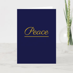 Peace is Good: Dark Blue Blank Holiday Card