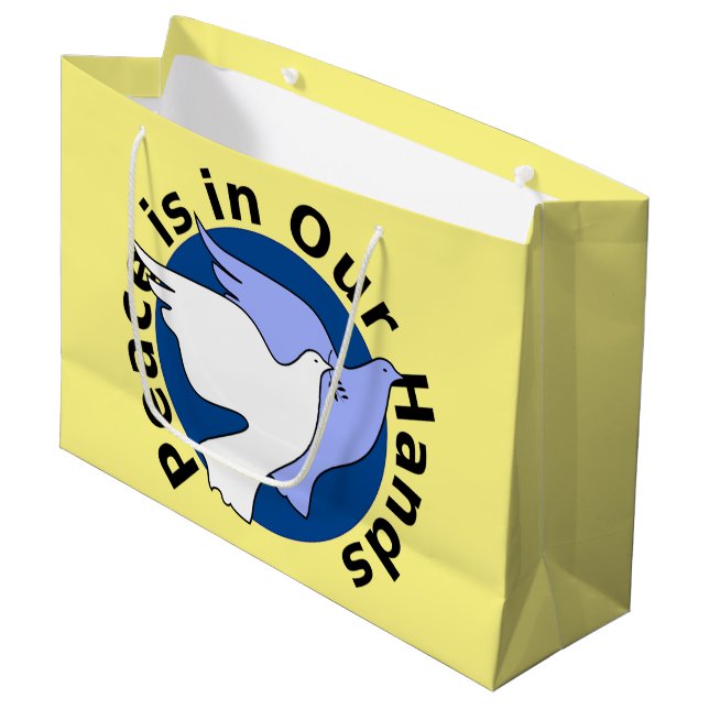 PEACE IS IN OUR HANDS  LARGE GIFT BAG (Front Angled)