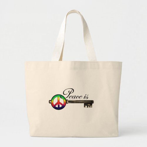 Peace is Key Large Tote Bag