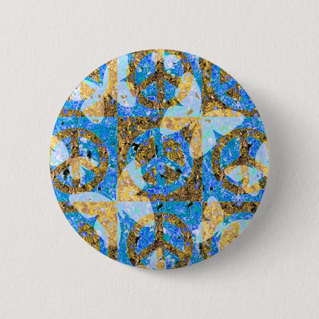 PEACE IS POPULAR - Customized Pinback Button (Front)