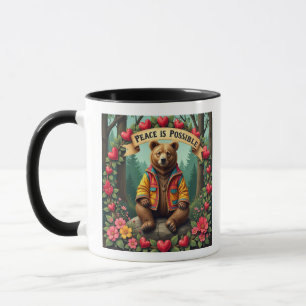 Peace Is Possible Bear and Hearsts Mug