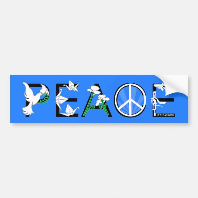 PEACE is the Answer Bumper Sticker (Front)
