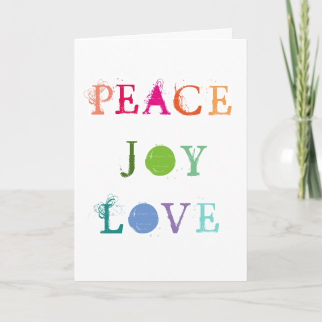 Peace, Joy and Love Holiday Christmas Card (Front)