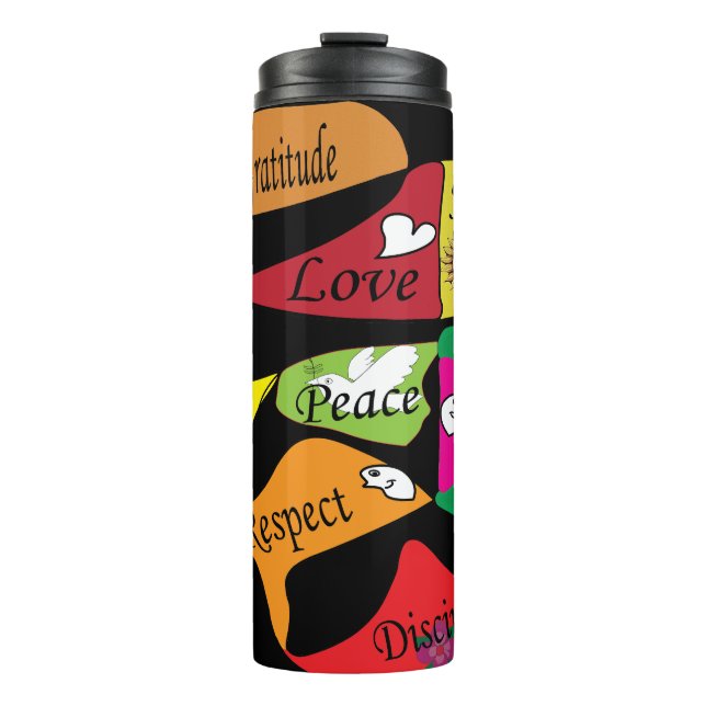 Peace,Joy  and Love  Thermal Tumbler (Front)
