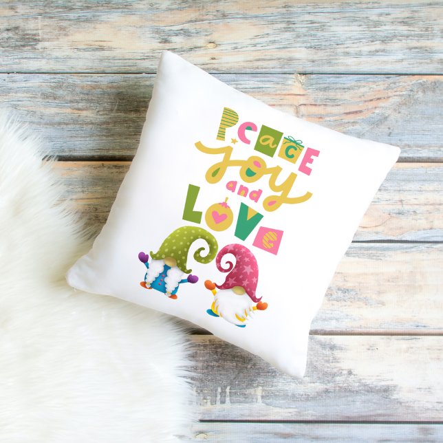 Peace Joy and Love Throw Pillow (Creator Uploaded)
